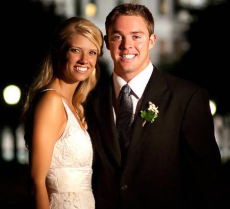 Colt McCoy poses a picture with wife Rachel McCoy.